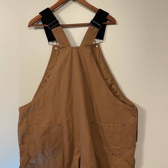 SafTbak Men's Insulated Brown Bib Overalls Size XXL Hunting Work - Picture 7 of 16